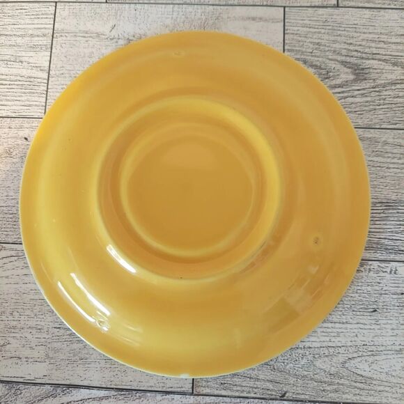 Homer Laughlin Teacup & Saucers CARNIVAL Dishes Lot Of 4 Yellow Cobalt Green - Picture 5 of 16